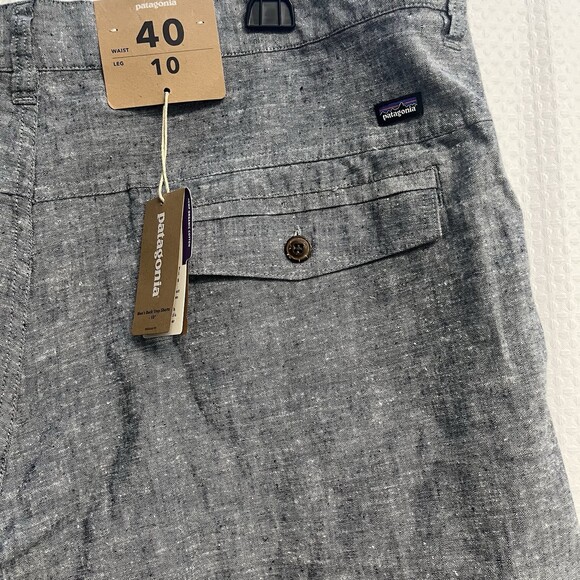 Patagonia Men’s Back Step Shorts Organic Hemp Blue Walking Golf Casual 40 - Picture 5 of 6